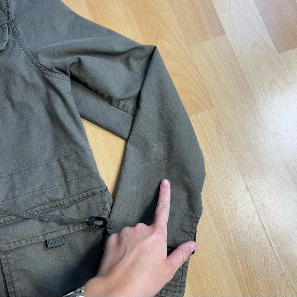 The North Face Utility Flannel Lined Cargo Chore Jacket Olive Green SM‎ - Picture 10 of 11